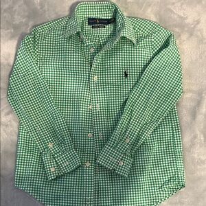 Ralph Lauren Men's Green Gingham Shirt